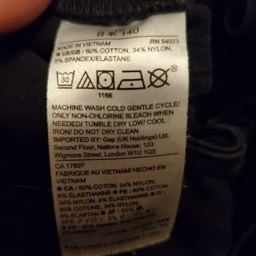 Gap kids black pants 10 adjustable waist